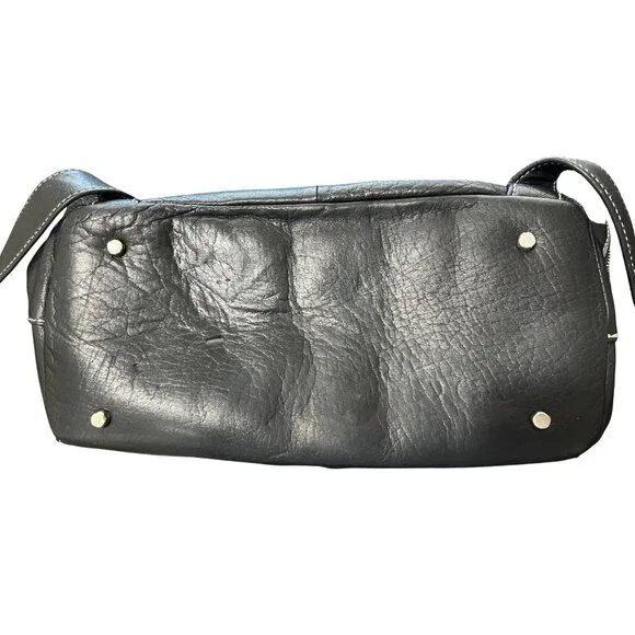 Perlina New York Black Soft Leather Backpack Multi-Pocket Adjustable-Strap - Picture 8 of 8